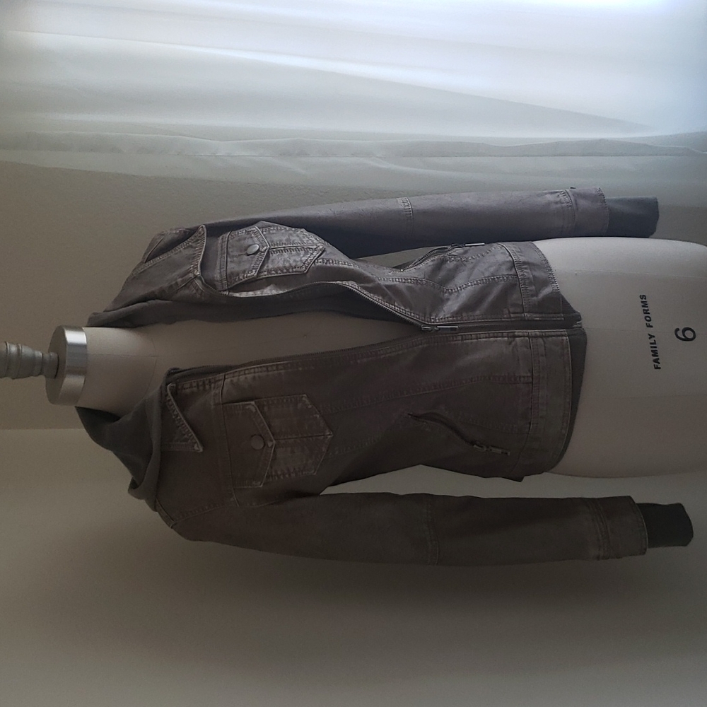 LA Coalition Faux leather Jacket with hood